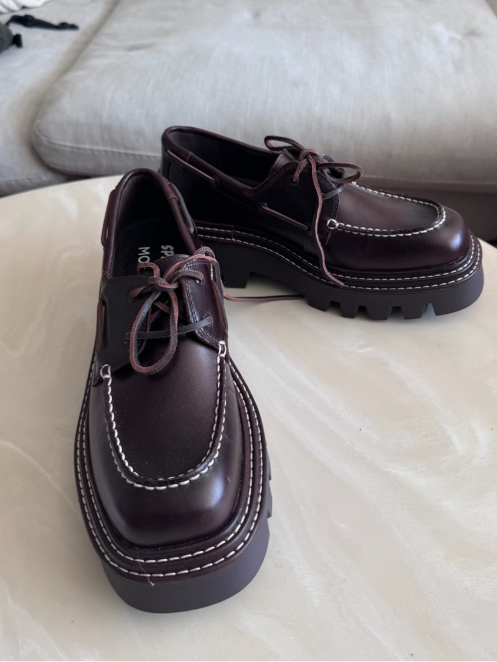 NWOT Sperry x Monse Authentic Original 2-Eye Lug Boat show in Amaretto - Picture 4 of 6